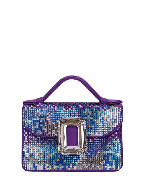 Borsa in raso ed applicazioni GEDEBE | CHELSEA SQUARE MINI SATIN TETRISPRUGNA